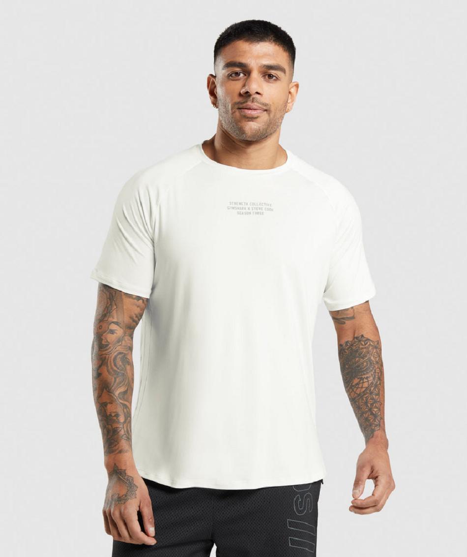 Gymshark Gymshark//Steve Cook Muške T Shirts Bijele | HR 2361PJJ